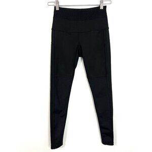 Splits 59 Black Perforated Waist Detail High Rise 7/8 Leggings Size XS